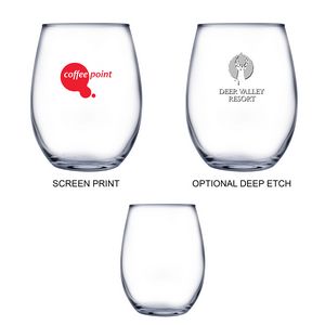 [DW127-P] 17 oz Stemless White Wine Glass (Screen Printed)