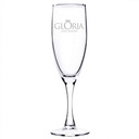 5.75 oz Champagne Glasses With Tapered Stem, 2-Piece Set in Bellagio Box (Deep Etch)