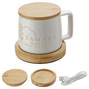 [DMU-BM22] Bamboo Mug Warmer with 8 oz Ceramic Mug