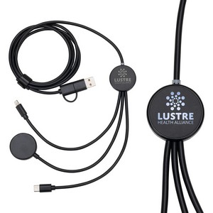 Infinity 5-in-1 59" Charging Cable with Watch Charger & Light-Up Logo