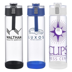 [DWA-HE26] Hector 22 oz Push-Button Glass Bottle w/ Silicone Strap & Base
