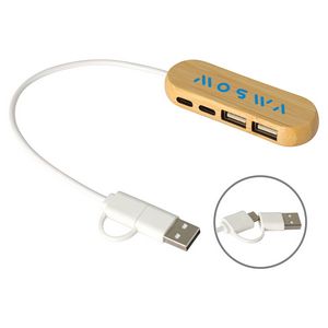[EAC-BD24] Bamboo Dual Port USB & Type-C Hub