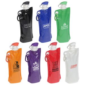 [WKA-FT15] Flip Top Foldable Water Bottle with Carabiner