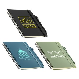 [WOF-AV26] Avignon Repreve® Recycled Hardcover Spiral Notebook with Pen