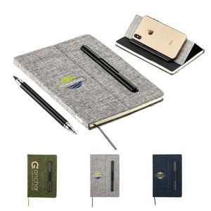 [WOF-BD26] Boardroom Hardcover Journal with Built-In Phone Stand and Pen