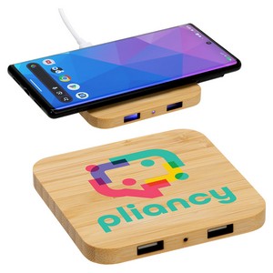 [EAC-PF23] Panda Bamboo 15W Wireless Charger with Dual USB Ports