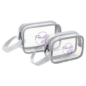 [ALB-TT26] AeroLOFT® Clear View 2 pc Travel Toiletry Bags
