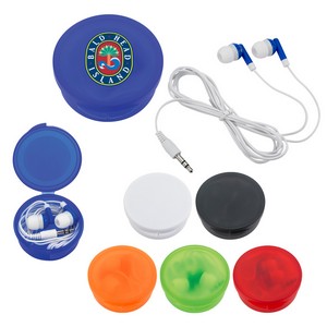 [2707] Earbuds In Round Plastic Case