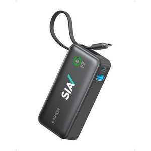 [102848-001] Anker® Nano Power Bank(30W,Built-In USB-C Cable) - Black