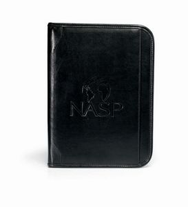 [2456] Vintage Leather Padfolio - Black