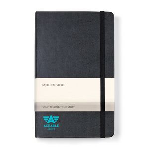 [100195-001] Moleskine® Hard Cover Ruled Large Expanded Notebook - Black