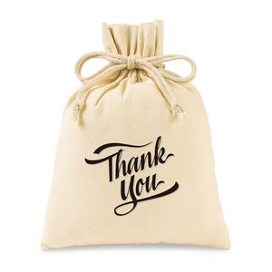 Canvas Drawstring Gift Bag- Medium - Natural