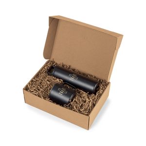 [100365-009] MiiR® Wide Mouth Bottle & Camp Cup Gift Set - Black Powder
