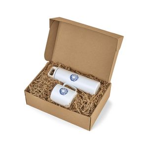 [100365-104] MiiR® Wide Mouth Bottle & Camp Cup Gift Set - White Powder
