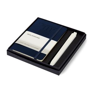 [100475-402] Moleskine® Pocket Notebook and GO Pen Gift Set - Sapphire Blue