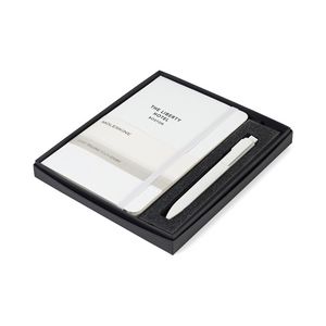[100477-100] Moleskine® Medium Notebook and GO Pen Gift Set - White