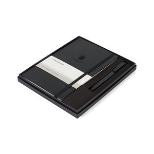 [100479-001] Moleskine® Large Notebook and GO Pen Gift Set - Black