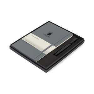 [100479-028] Moleskine® Large Notebook and GO Pen Gift Set - Slate Grey
