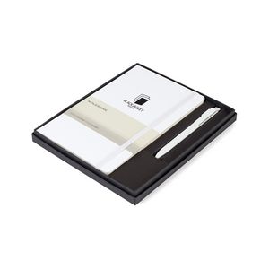 [100479-100] Moleskine® Large Notebook and GO Pen Gift Set - White