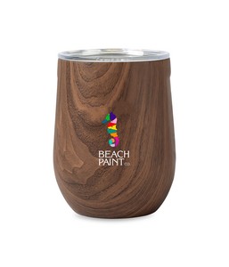 [100485-240] CORKCICLE® Stemless Wine Cup - 12 Oz. - Walnut