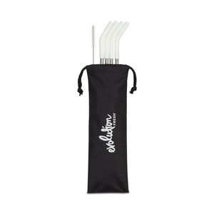 [100553-100] Aviana™ Poppy 4-Pack Stainless Straw Set - White