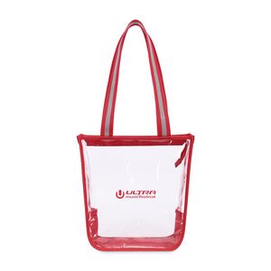 [100796-610] Sigma Clear Zippered Tote - Red
