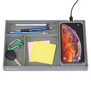 [100813-121] Truman Wireless Charging Accessory Tray - Medium Grey Heather