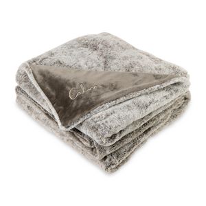 [100960-211] Luxe Faux Fur Throw Blanket - Brown