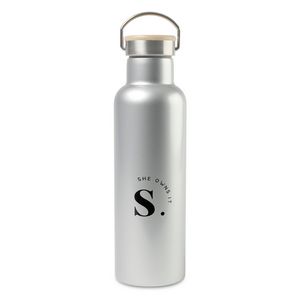 [101349-040] Aviana™ Metallics Double Wall Stainless Steel Wine Bottle - 25 Oz. - Metallic Silver
