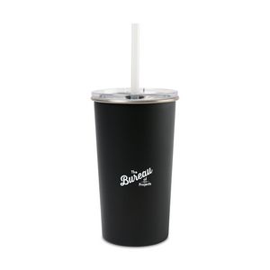 [101358-001] Arlo Classics Stainless Steel Tumbler with Straw - 20 Oz. - Black