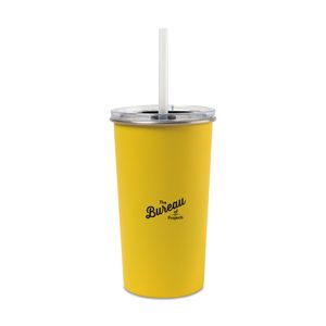 [101358-733] Arlo Classics Stainless Steel Tumbler with Straw - 20 Oz. - Yellow