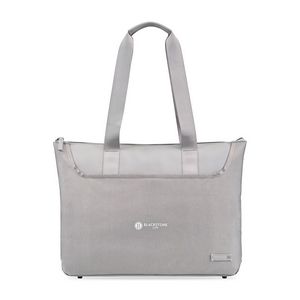 [101429-253] Travis & Wells® Lennox Recycled Nylon Laptop Tote - Taupe