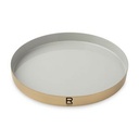 Be Home® Luxe Round Enamel Tray - Moonbeam-Matte Gold