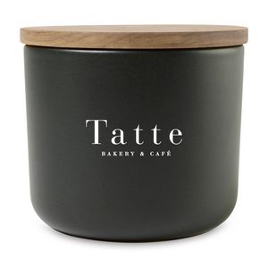 [101454-001] Be Home® Brampton Stoneware Container - Medium - Black