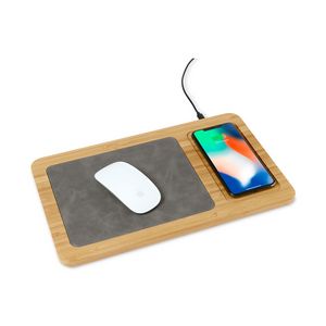 [101519-231] Auden Bamboo Wireless Charging Mouse Pad - Bamboo