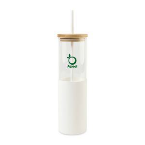 [101543-100] Aviana™ Journey Glass Tumbler with Straw - 20 Oz - White