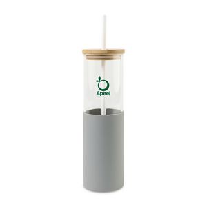 [101543-762] Aviana™ Journey Glass Tumbler with Straw - 20 Oz - Dove Grey