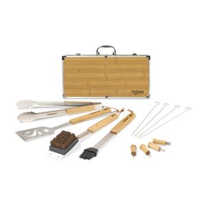 [101725-231] Cuisinart Outdoors® Bamboo 13 PC Grill Tool Set - Bamboo