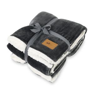 [101755-074] Mink Sherpa Blanket - Charcoal