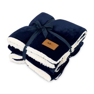 [101755-410] Mink Sherpa Blanket - Navy