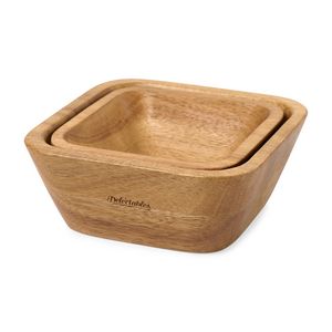[101760-214] La Cuisine Nesting Snack Bowl Set - Wood