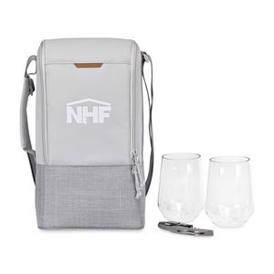 [101787-774] Parkview Recycled rPET Insulated Wine-to-Go Carry Tote - Greystone