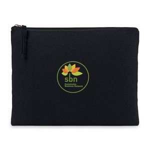 [102035-001] Recycled Cotton Zippered Pouch - AWARE™ - Black