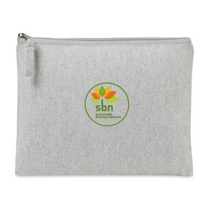 [102035-050] Recycled Cotton Zippered Pouch - AWARE™ - Light Grey