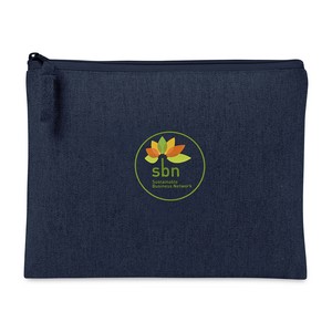 [102035-143] Recycled Cotton Zippered Pouch - AWARE™ - Indigo Denim