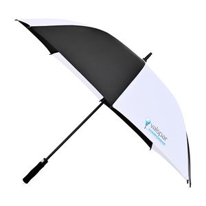 [102049-585] Elements 60" Recycled rPET Auto Open Golf Umbrella - Black-White