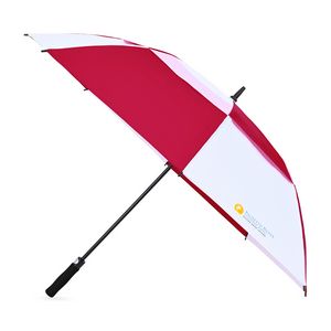 [102050-587] Elements 60" Recycled rPET Auto Open Dual Canopy Golf Umbrella - Red-White