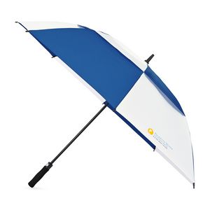 [102050-588] Elements 60" Recycled rPET Auto Open Dual Canopy Golf Umbrella - Royal-White