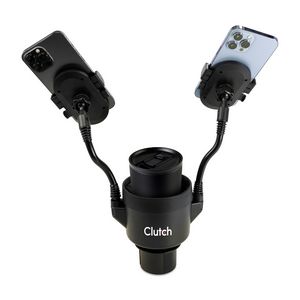 [102129-001] iLive™ Cup Holder with Dual Mobile Phone Mount - Black