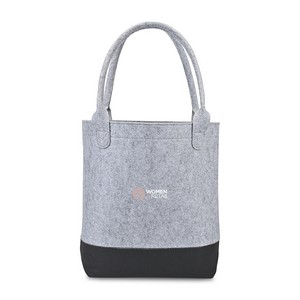 [102177-288] Out of the Woods® Felt Colorblock Tall Tote - Light Grey-Black
